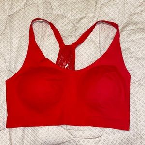 RED LACE PADDED BRALETTE